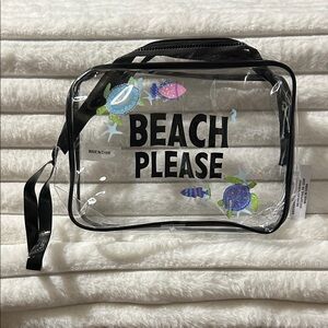 Clear Beach Please Bag with Black Trim